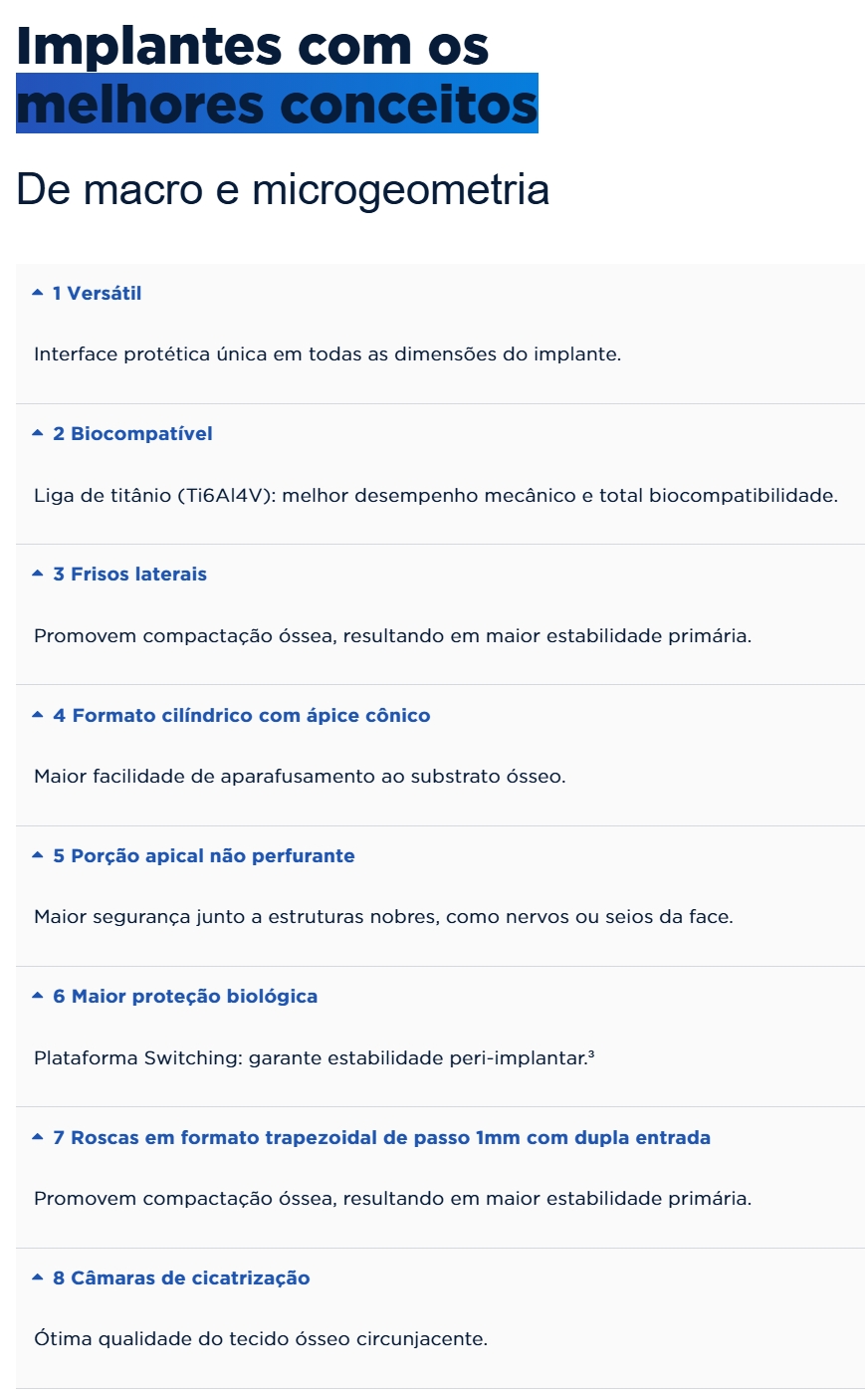 Implantes com os melhores conceitos de macro e microgeometria — lista dos 8 conceitos